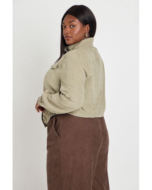 Boohoo Brown Plus Peached Funnel Neck Zip Up Jacket