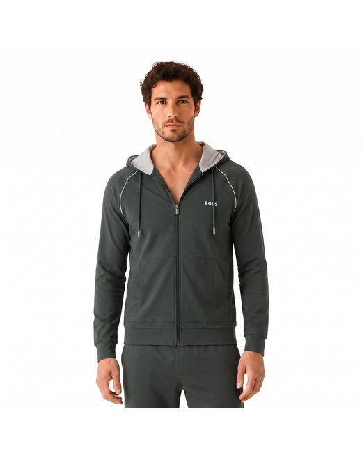 Boss Green Cotton Zip-Up Hoodie 50515313 for men