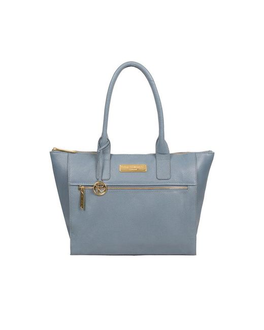 Pure Luxuries Blue 'Faye' Cloud Leather Tote Bag