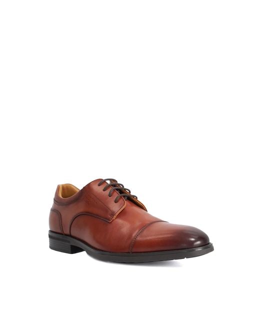 Dune Brown Sanson Leather Gibson Shoes for men