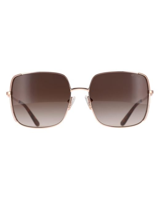Guess Brown Rectangle Shiny Rose Gradient Gu00194 Metal