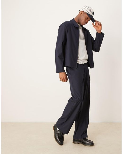 ASOS Blue Smart Co-Ord Button Up Shacket for men