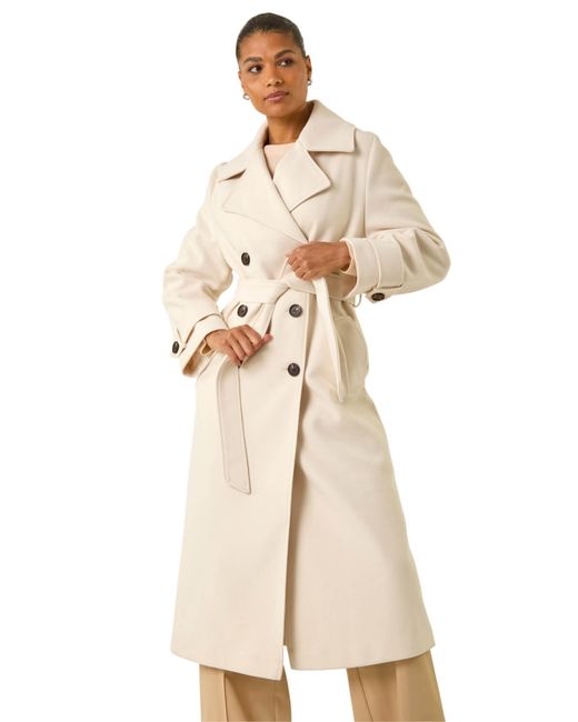 Roman Natural Textured Premium Belted Smart Coat