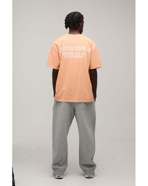 BoohooMAN Natural Limited Edition Oversized T-Shirt for men