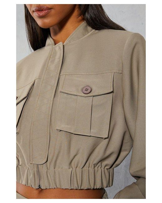 MissPap Gray Tailored Boxy Pocket Detail Jacket