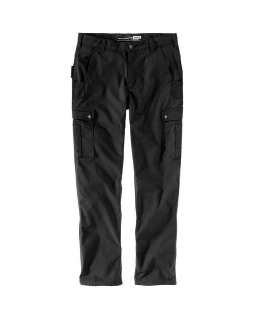Carhartt Black Relaxed Fit Ripstop Cargo Work Pants for men