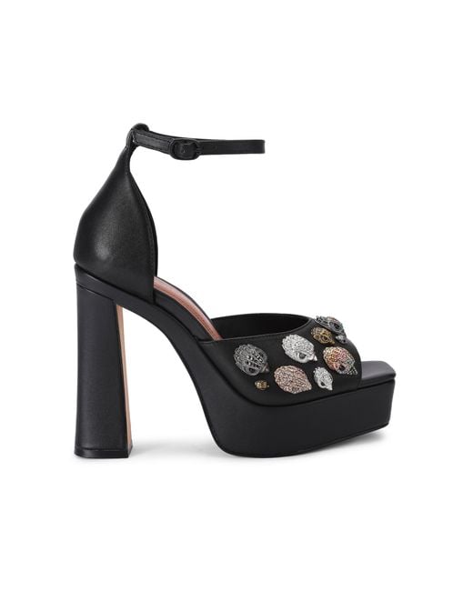 Kurt Geiger Black Leather Eagles Platform Sdl Sandals
