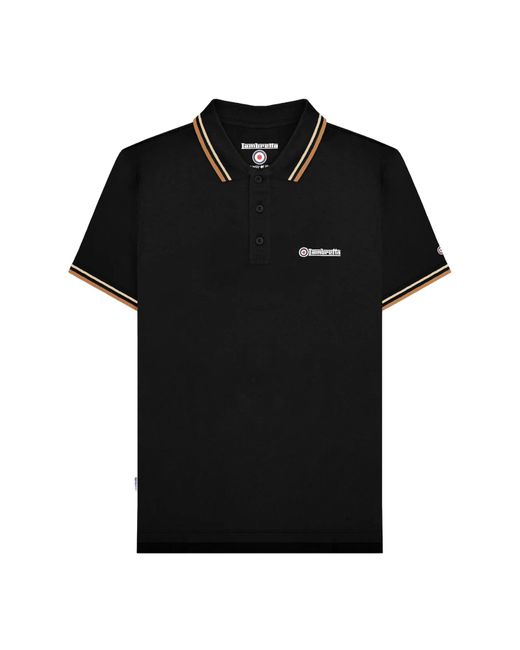 Lambretta Black Ss25 Twin Tip Polo Shirt /Wood Ash) for men