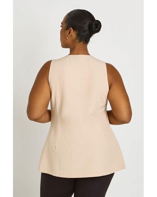 Boohoo Natural Plus High Wrap Contrast Button Waistcoat