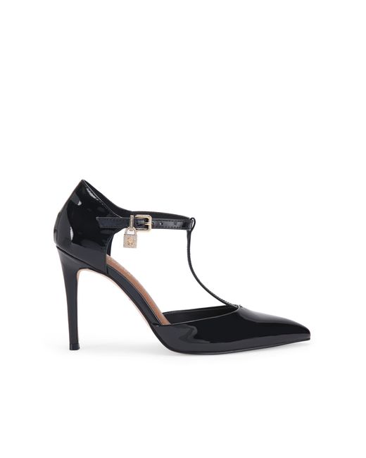 Kurt Geiger Blue Brixton Lock T Bar Court Heels
