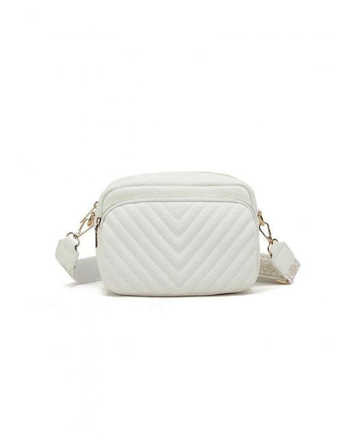 Where's That From White 'Halycon' Cross Body Bag With Stitching Detail