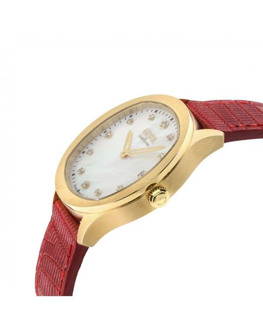 Gevril Gray Morcote Swiss Diamond Watch Mop, Genuine Italian Leather