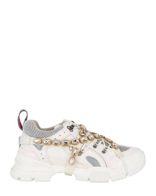 Gucci Natural Flashtrek Chunky Leather Sneakers Leather