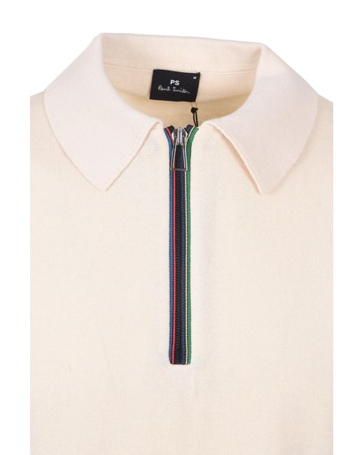Paul Smith Natural Sweater Ss Polo Cotton for men