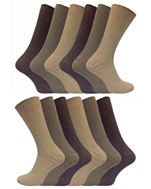 Sock Snob Gray 12 Pair Multipack 100% Cotton Socks for men