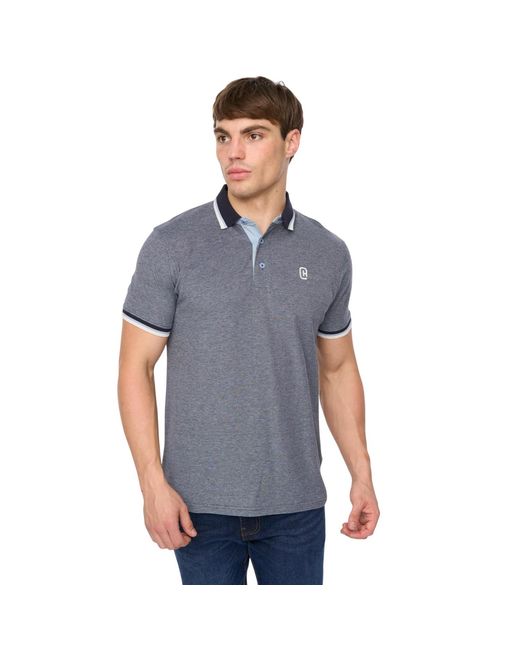 Crosshatch Blue Mettormoore Polo Shirt Cotton for men
