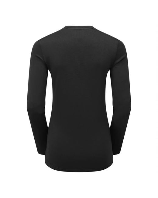 Sprayway Black Ladies Fleece Crew Neck Top With Thumb Loops For Winter Hiking