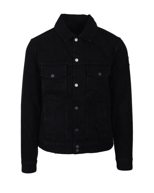Belstaff Black Piston Trucker Jacket Washed Cotton for men