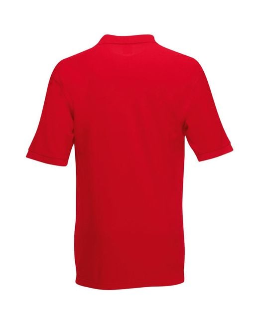 Fruit Of The Loom Red Premium Short Sleeve Polo Shirt for men