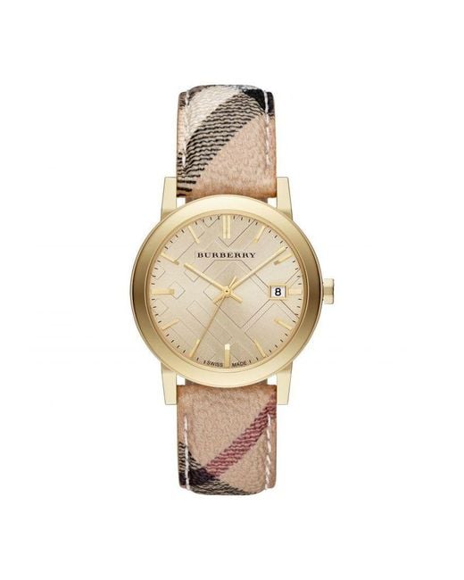 Burberry The City Haymarket Watch Leather in Metallic Lyst UK