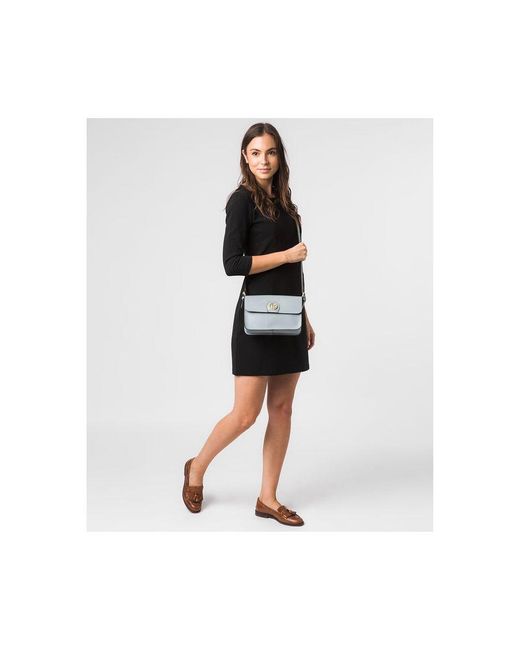 Pure Luxuries 'derwent' Cashmere Blue Leather Cross Body Bag