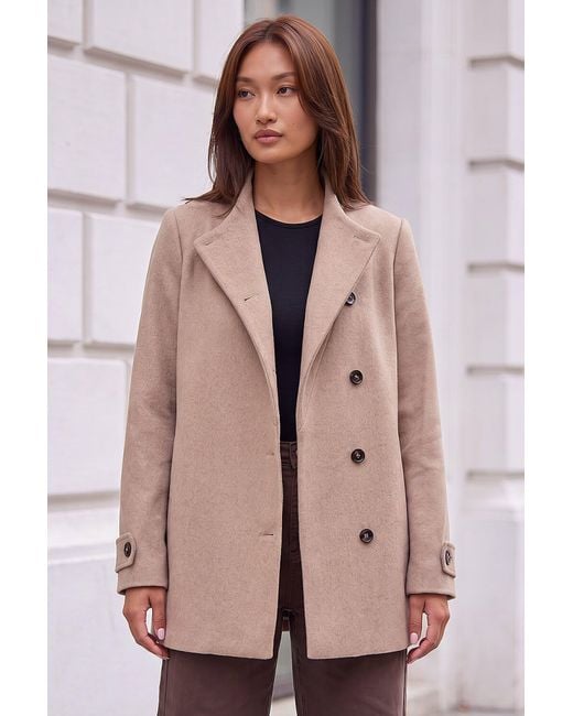 Roman Pink Funnel Neck Coat