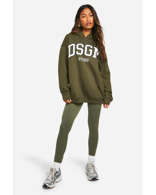 Boohoo Green Contrast Seamless Contour Rib Legging