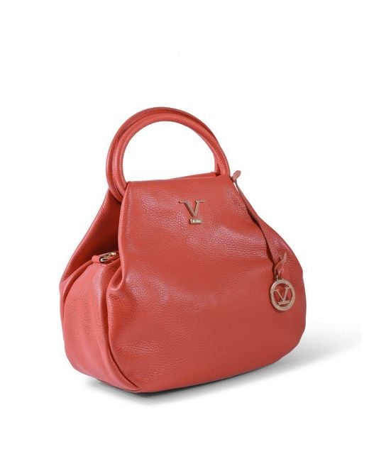 Versace 19.69 Abbigliamento Sportivo Red Leather Top-Handle Tote