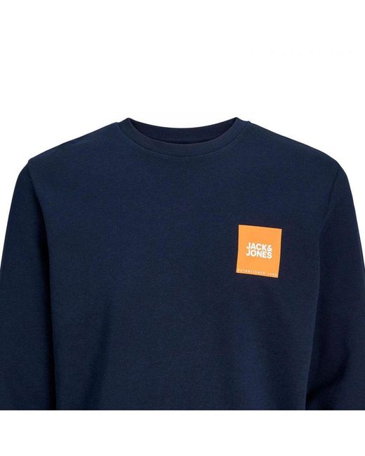 Jack & Jones Blue Sweatshirt Crew Neck & Long Sleeve T-Shirt For for men