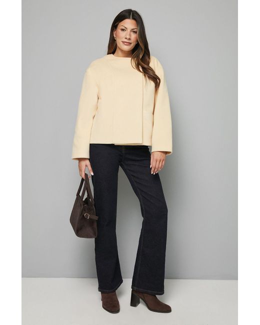 Wallis Natural Short One Button Jacket