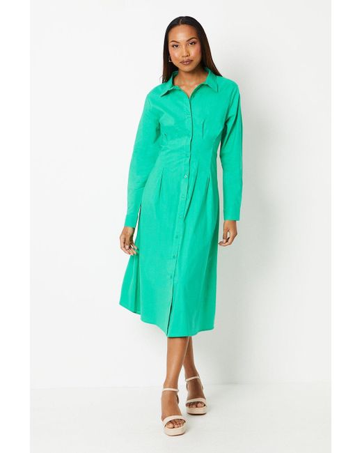 PRINCIPLES Blue Waist Detail Midi Shirt Dress