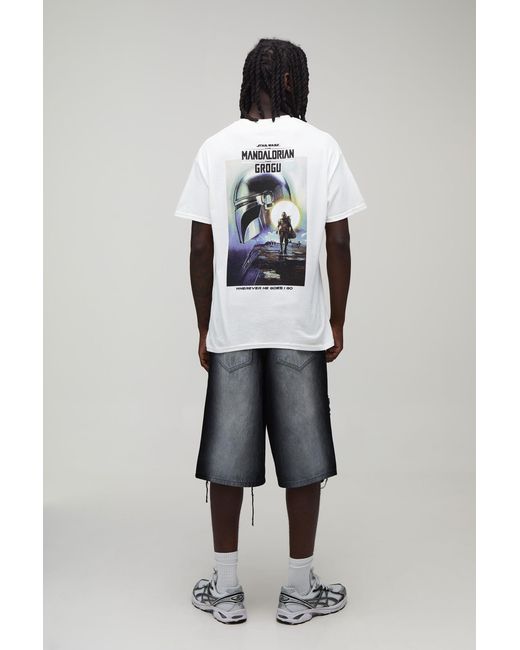 BoohooMAN Black Regular Mandalorian License Print T-Shirt for men