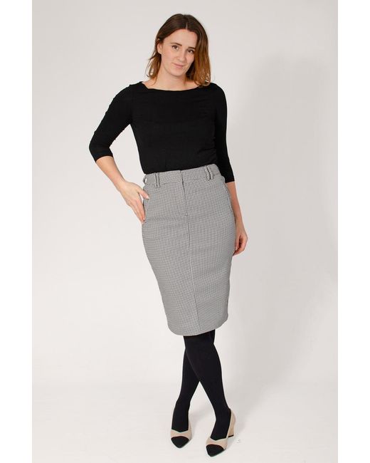 Secret Label Black Dogtooth Stretch Pencil Skirt