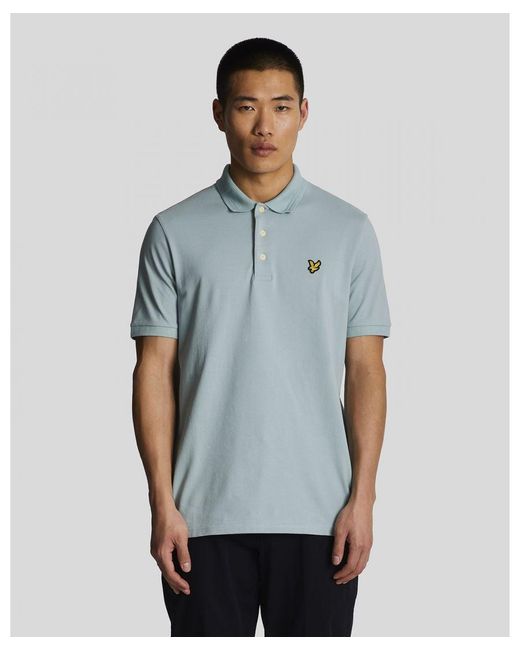 Lyle & Scott Blue Rally Tipped Polo Shirt for men