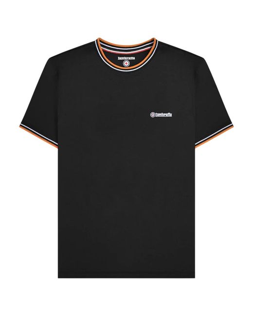 Lambretta Black Aw24 Twin Tip Pique T-Shirt Cotton for men