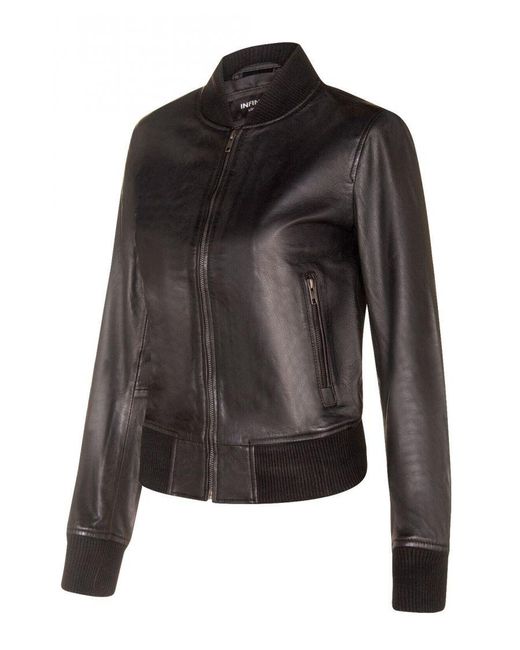 Infinity Leather Black Classic Ma-1 Bomber Jacket-Newcastle