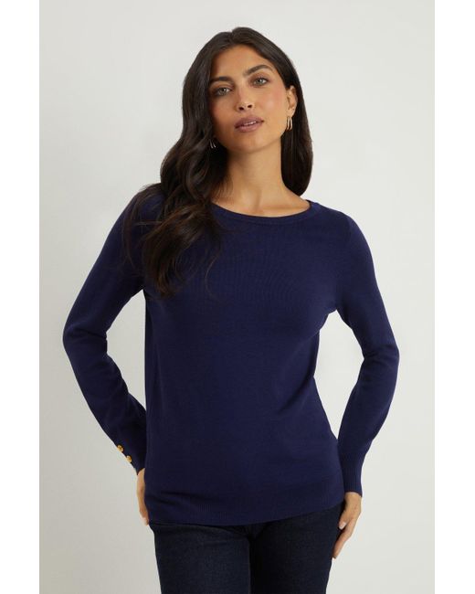 Wallis Blue Slash Neck Jumper