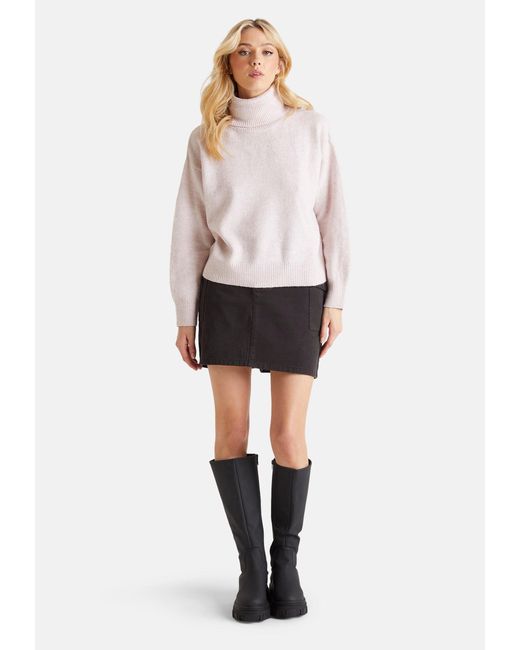 Urban Bliss White Charcoal Roll Neck Jumper