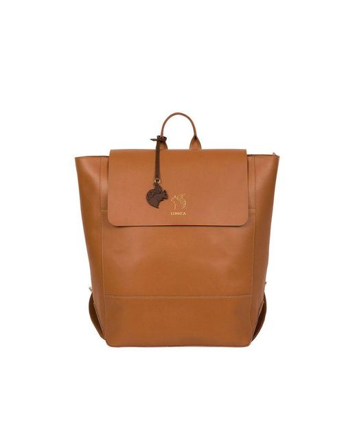 Pure Luxuries Brown 'Butler' Saddle Vegetable-Tanned Leather Backpack