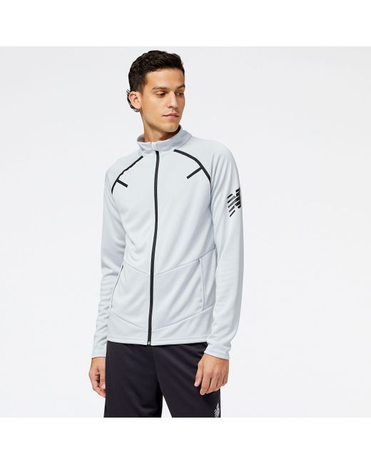 New Balance White Tenacity Football Training Track Jacket for men