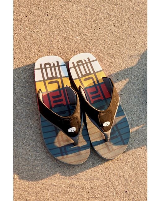 Mountain Warehouse Blue 'Jekyl' Flip Flops With Soft Padded Upper Straps Slip-On Beach Sandals Outdoors for men