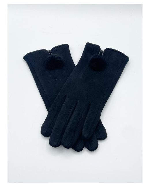 SVNX Blue Sleek Gloves With Pom Pom