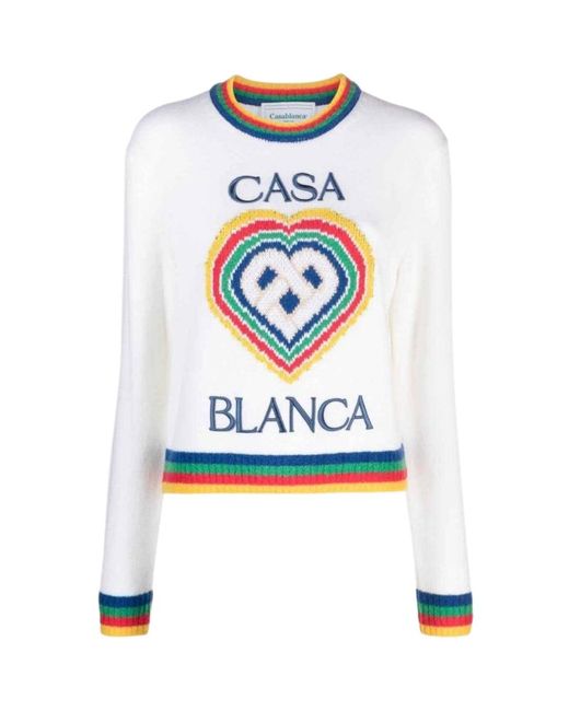 Casablanca Blue Heart Casa Brand Jumper Knitwear Wool for men