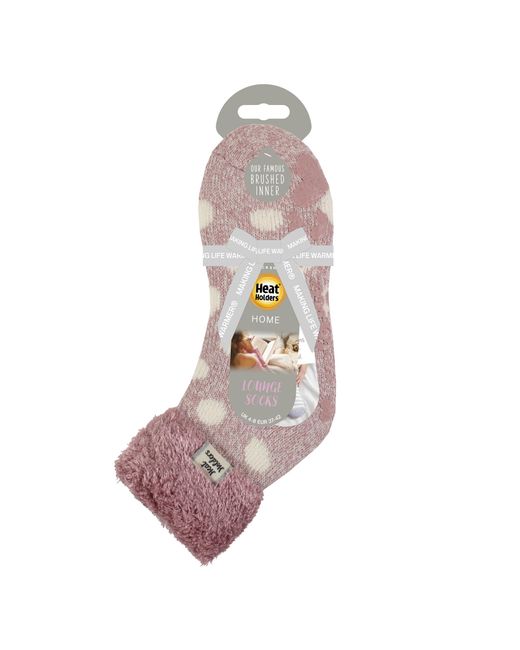 Heat Holders Pink Ladies Cuddly Fluffy Sliper Bed Socks With Feather Top