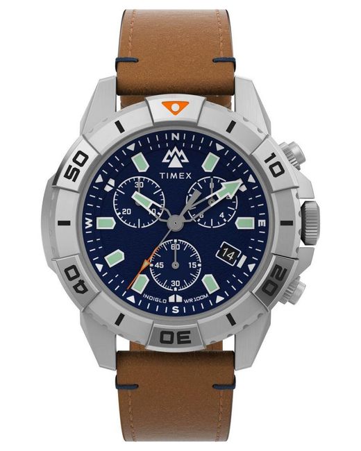 Timex Blue Ridge Chrono Watch Tw2W16300 Leather (Archived) for men