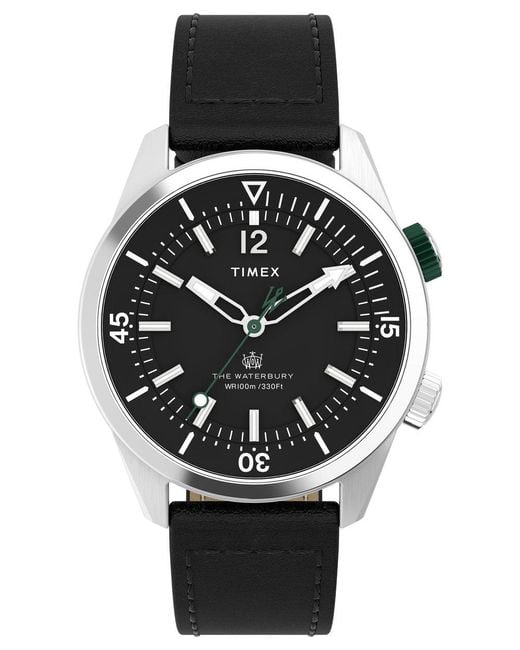 Timex Black Waterbury Traditional Watch Twh6Z3810 Leather for men
