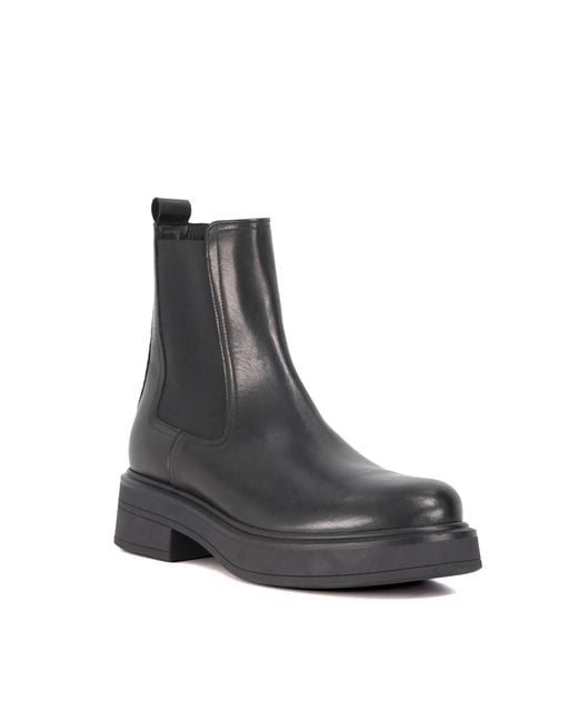 Dune Black Palomie Leather Chunky Sole Chelsea Boots