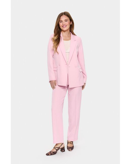 Saint Tropez Blazer Regular Fit Peach in het Pink