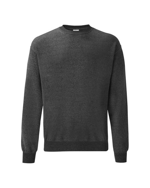 Fruit Of The Loom Gray Classic Drop Shoulder Sweatshirt (Dark Heather) for men