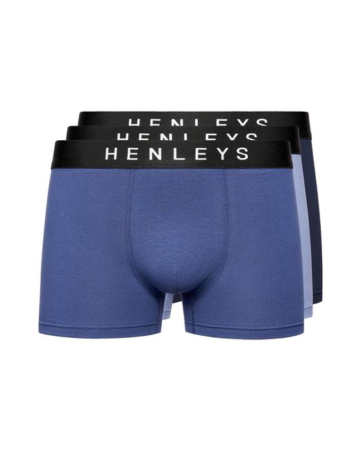 Henleys Blue Inky Boxers 3Pk for men